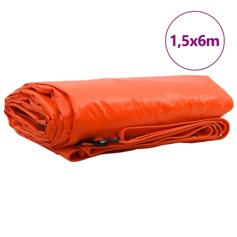Tentinis audinys 650g / m² Oranžinė 1,5 x 6 m Drobė su PVC danga