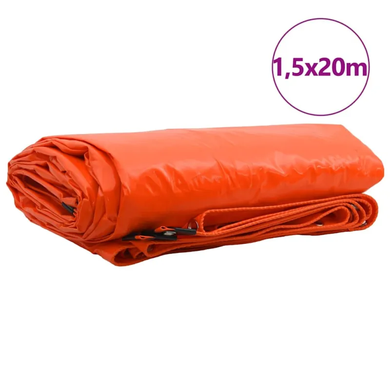 Tentinis audinys 650g / m² Oranžinė 1,5 x 20 m Drobė su PVC danga