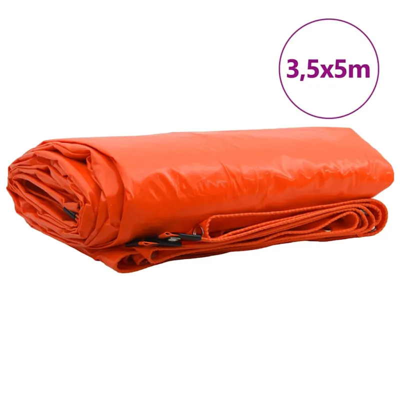 Tentinis audinys 650g / m² Oranžinė 3,5 x 5 m Drobė su PVC danga