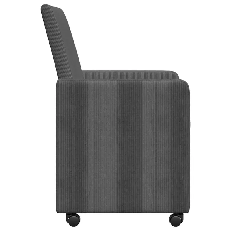 Valgomojo Kėdės su Ratukais 2 pcs Tamsiai pilka 57 x 66 x 94 cm