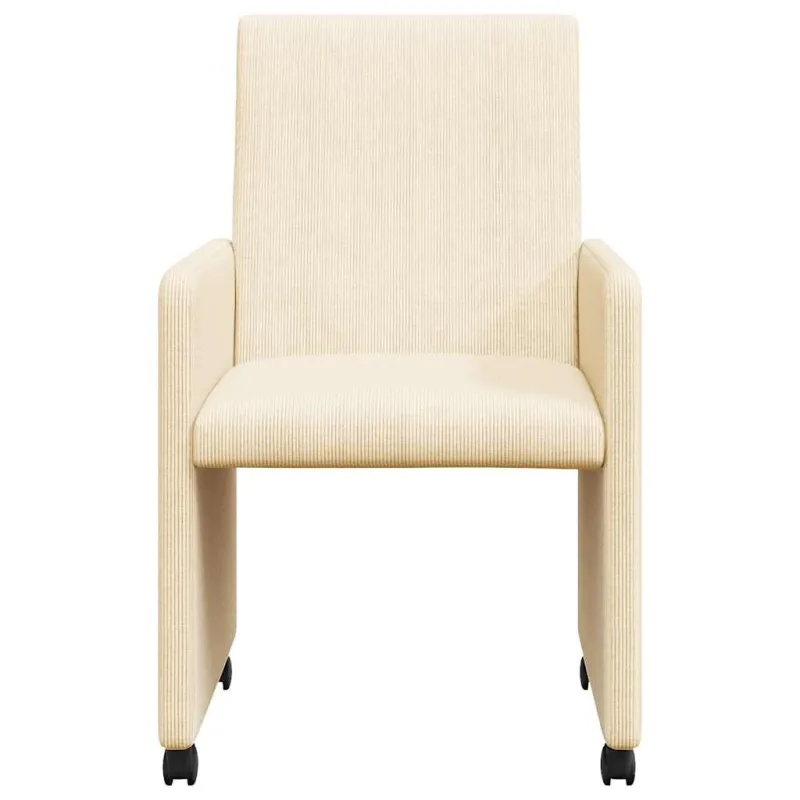 Valgomojo Kėdės su Ratukais 2 pcs Kreminė 57 x 66 x 94 cm