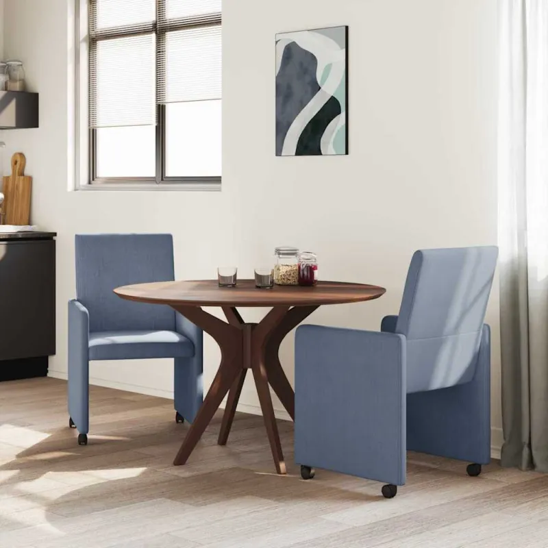 Valgomojo Kėdės su Ratukais 2 pcs Mėlyna 57 x 66 x 94 cm