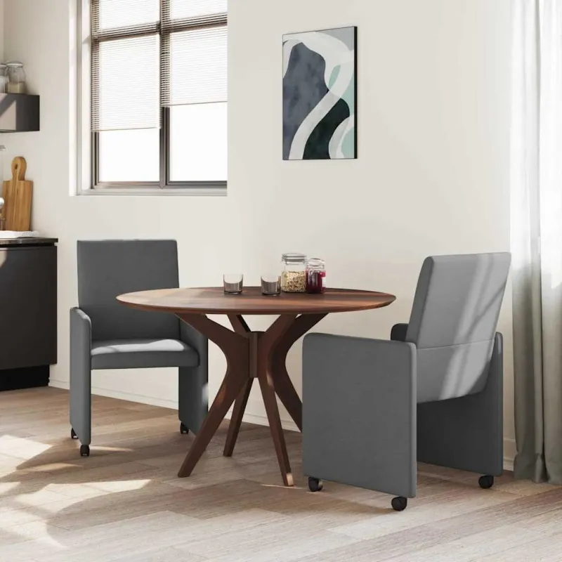 Valgomojo Kėdės su Ratukais 2 pcs Tamsiai pilka 57 x 66 x 94 cm