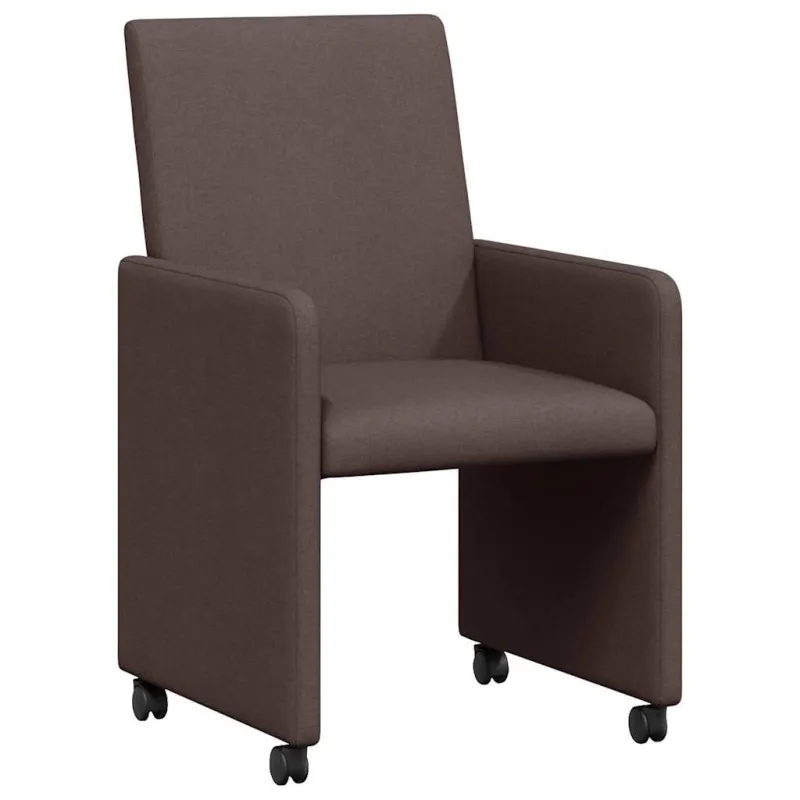 Valgomojo Kėdės su Ratukais 2 pcs Tamsiai rudas 57 x 66 x 94 cm