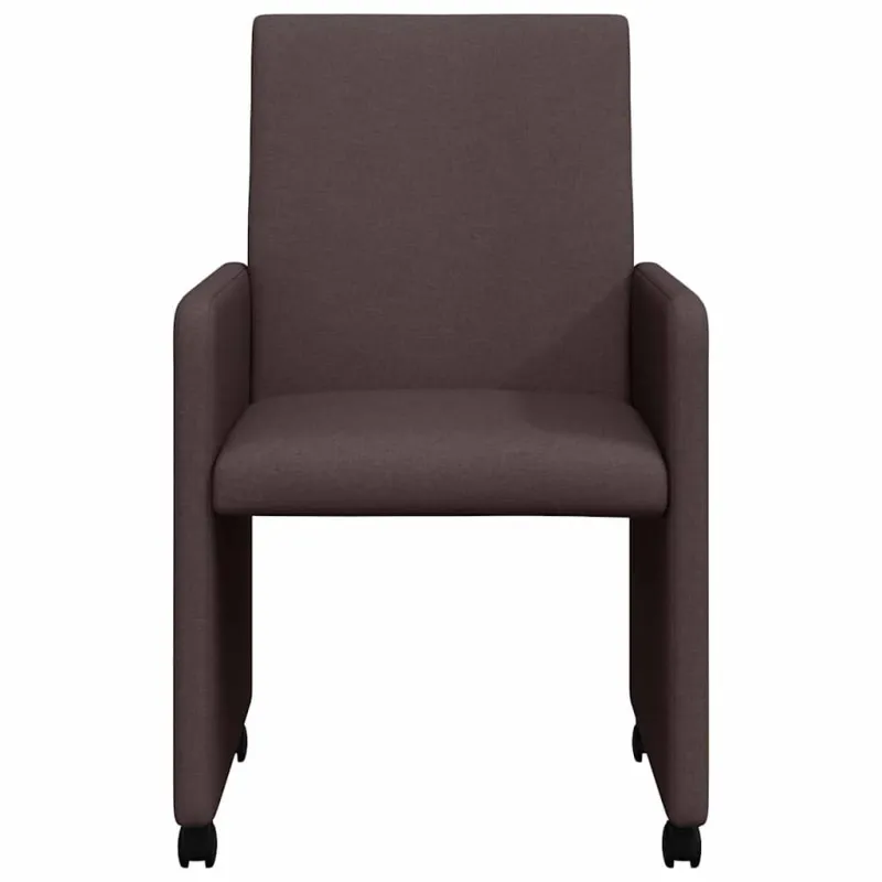 Valgomojo Kėdės su Ratukais 2 pcs Tamsiai rudas 57 x 66 x 94 cm