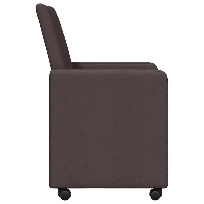 Valgomojo Kėdės su Ratukais 2 pcs Tamsiai rudas 57 x 66 x 94 cm
