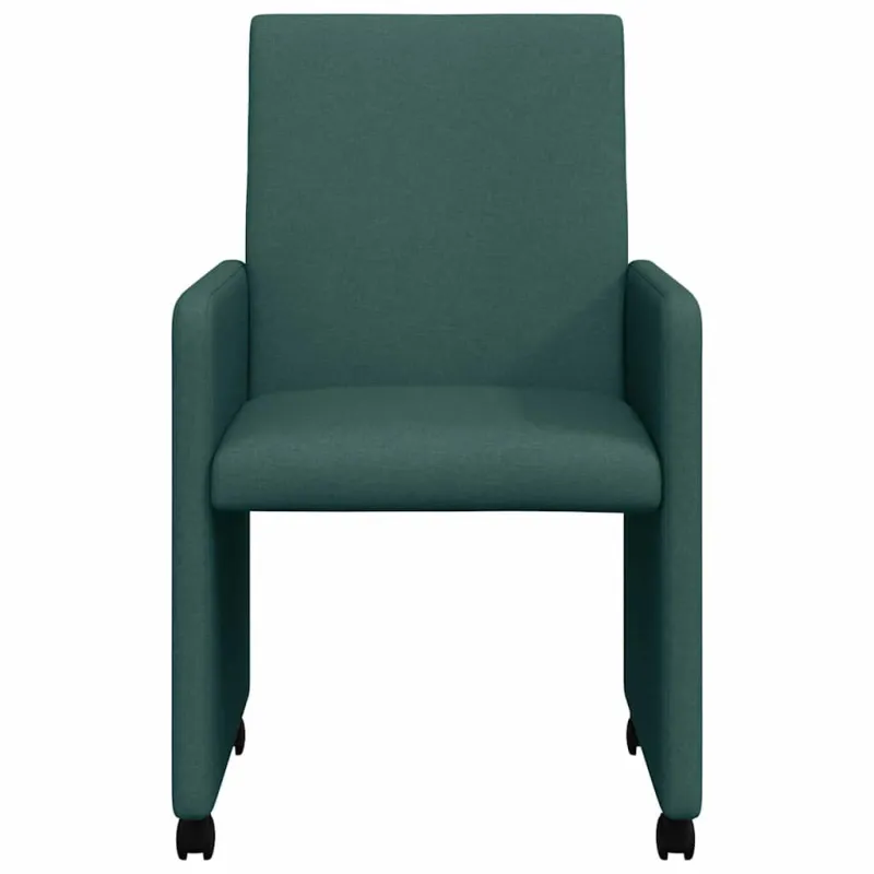 Valgomojo Kėdės su Ratukais 2 pcs Tamsiai žalia 57 x 66 x 94 cm