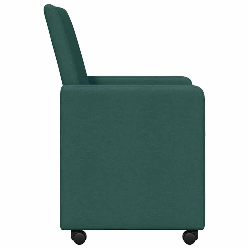 Valgomojo Kėdės su Ratukais 2 pcs Tamsiai žalia 57 x 66 x 94 cm