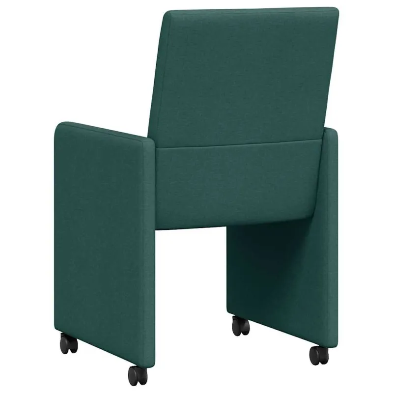 Valgomojo Kėdės su Ratukais 2 pcs Tamsiai žalia 57 x 66 x 94 cm
