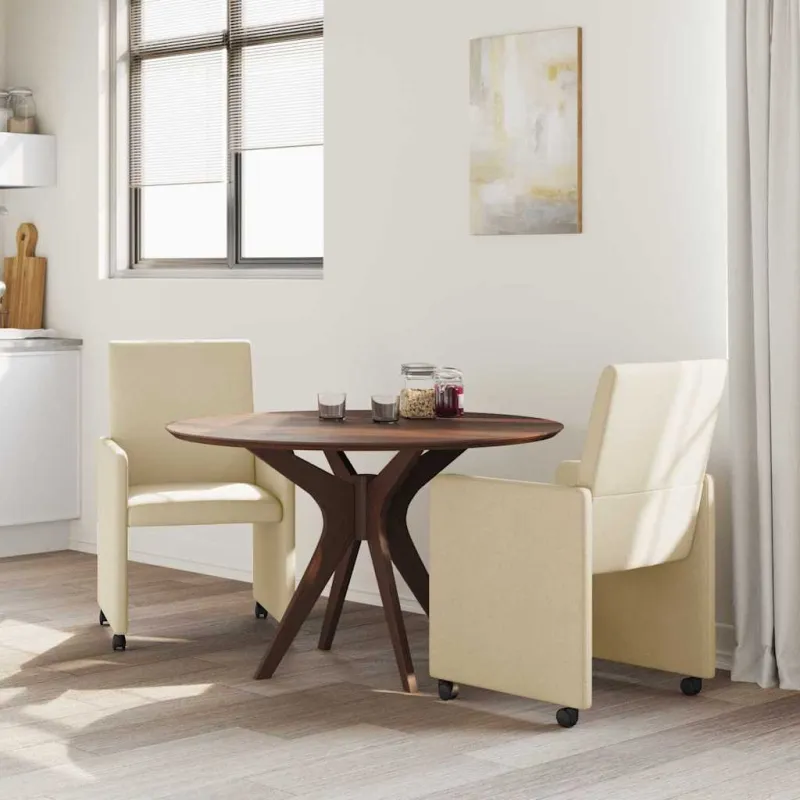 Valgomojo Kėdės su Ratukais 2 pcs Kreminė 57 x 66 x 94 cm