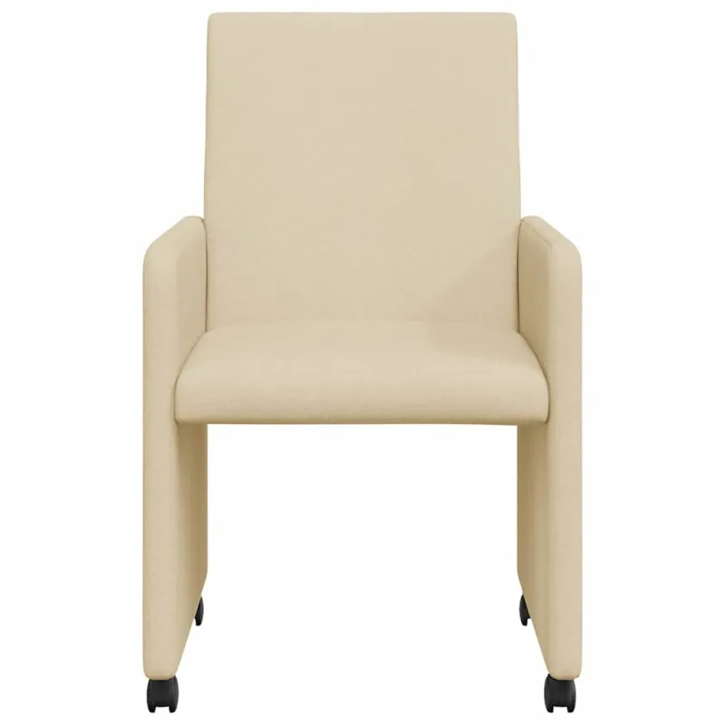 Valgomojo Kėdės su Ratukais 2 pcs Kreminė 57 x 66 x 94 cm
