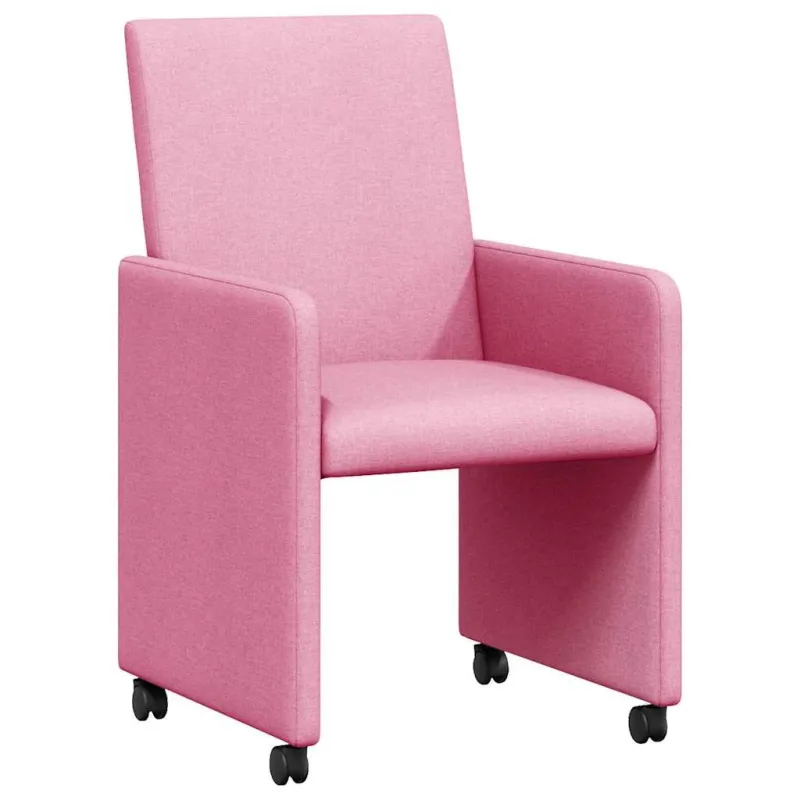 Valgomojo Kėdės su Ratukais 2 pcs Rožinė 57 x 66 x 94 cm