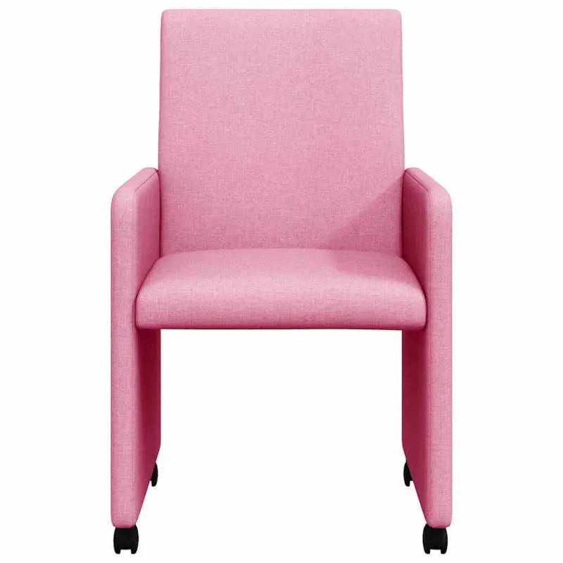Valgomojo Kėdės su Ratukais 2 pcs Rožinė 57 x 66 x 94 cm