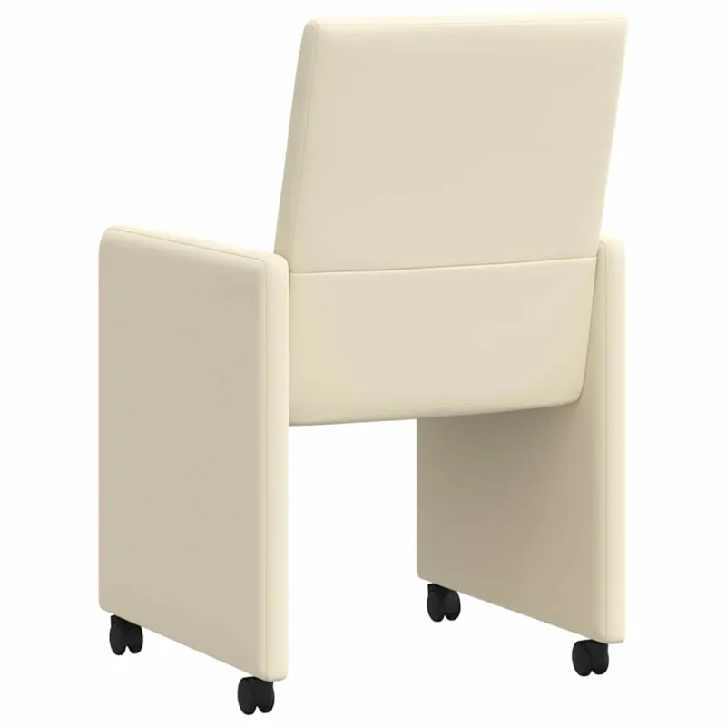 Valgomojo Kėdės su Ratukais 2 pcs Kreminė 57 x 66 x 94 cm