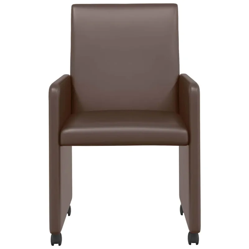 Valgomojo Kėdės su Ratukais 2 pcs Ruda 57 x 66 x 94 cm