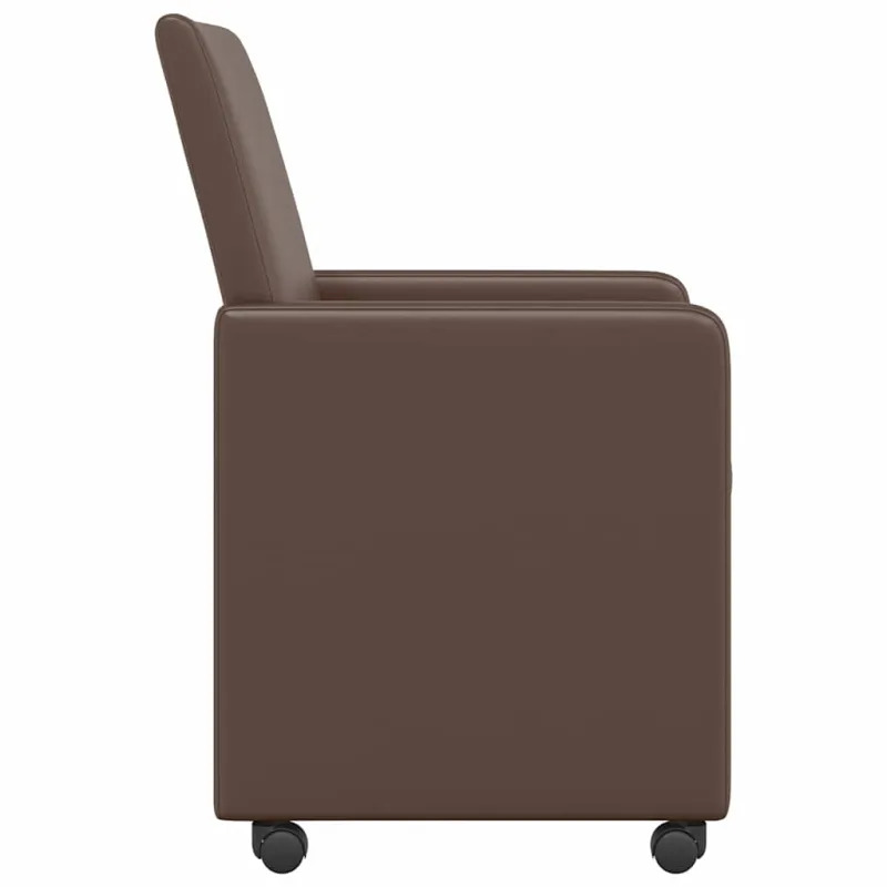 Valgomojo Kėdės su Ratukais 2 pcs Ruda 57 x 66 x 94 cm
