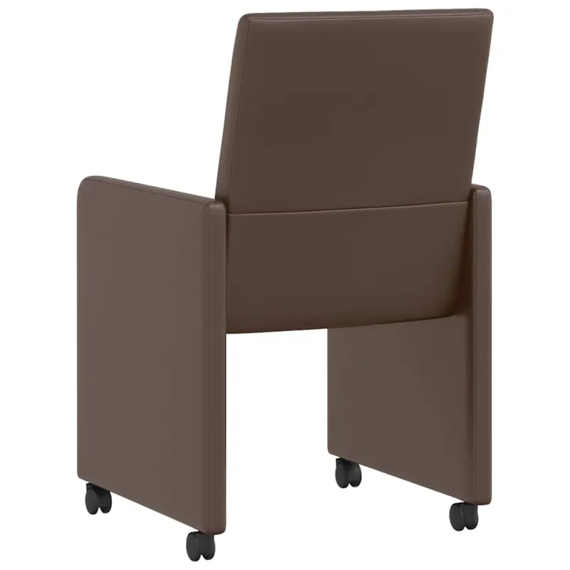 Valgomojo Kėdės su Ratukais 2 pcs Ruda 57 x 66 x 94 cm