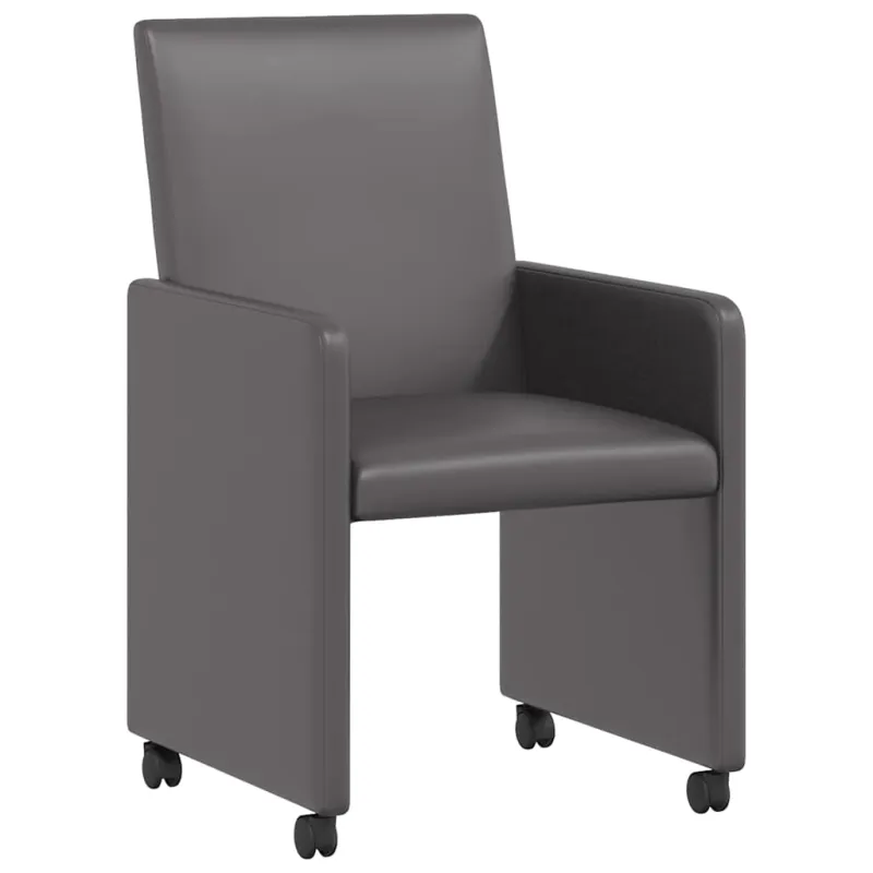 Valgomojo Kėdės su Ratukais 2 pcs Pilka 57 x 66 x 94 cm