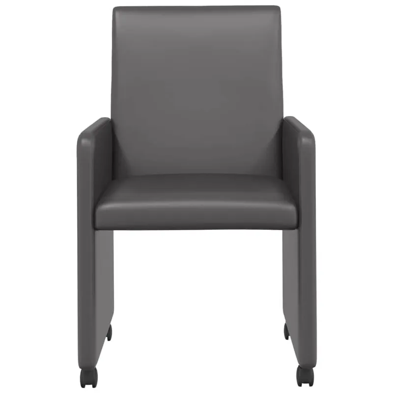 Valgomojo Kėdės su Ratukais 2 pcs Pilka 57 x 66 x 94 cm