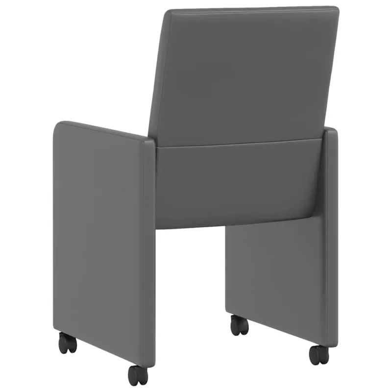 Valgomojo Kėdės su Ratukais 2 pcs Pilka 57 x 66 x 94 cm