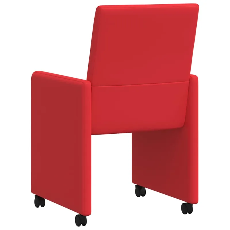 Valgomojo Kėdės su Ratukais 2 pcs Raudona 57 x 66 x 94 cm
