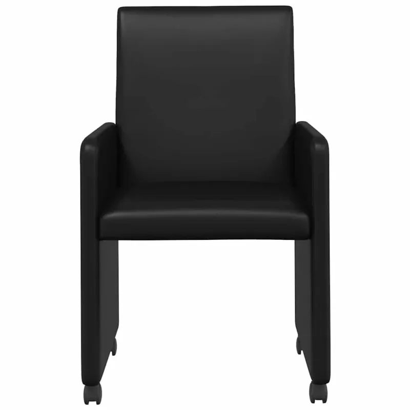 Valgomojo Kėdės su Ratukais 2 pcs Juoda 57 x 66 x 94 cm