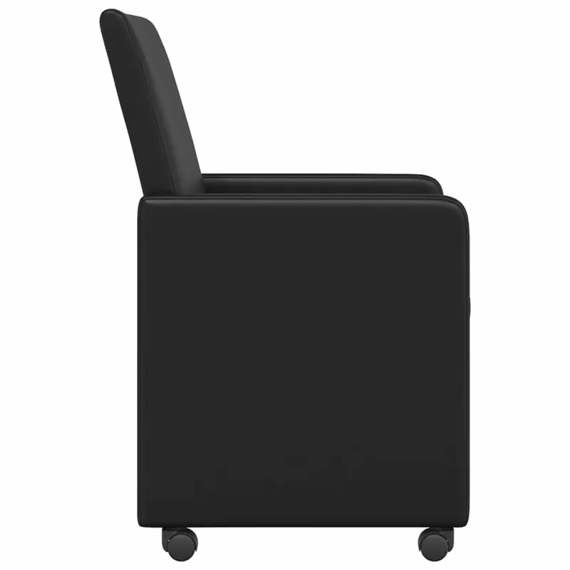 Valgomojo Kėdės su Ratukais 2 pcs Juoda 57 x 66 x 94 cm