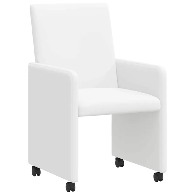 Valgomojo Kėdės su Ratukais 2 pcs Balta 57 x 66 x 94 cm