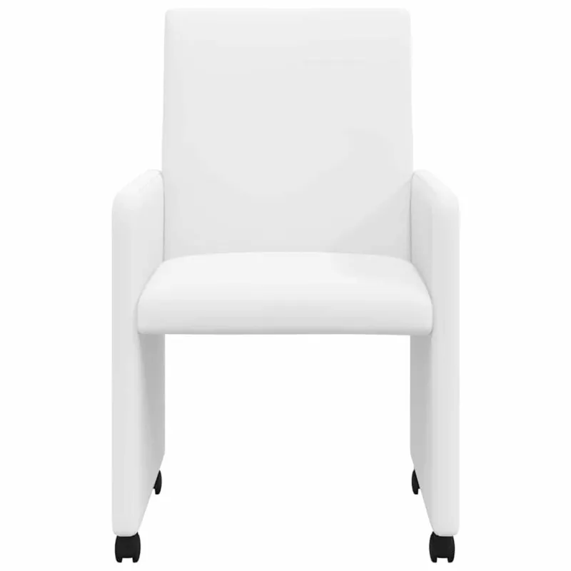 Valgomojo Kėdės su Ratukais 2 pcs Balta 57 x 66 x 94 cm