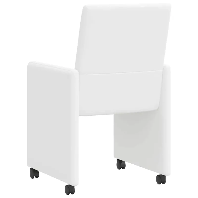 Valgomojo Kėdės su Ratukais 2 pcs Balta 57 x 66 x 94 cm