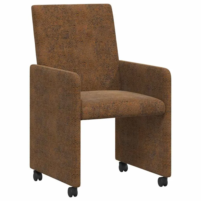 Valgomojo Kėdės su Ratukais 2 pcs Ruda 57 x 66 x 94 cm