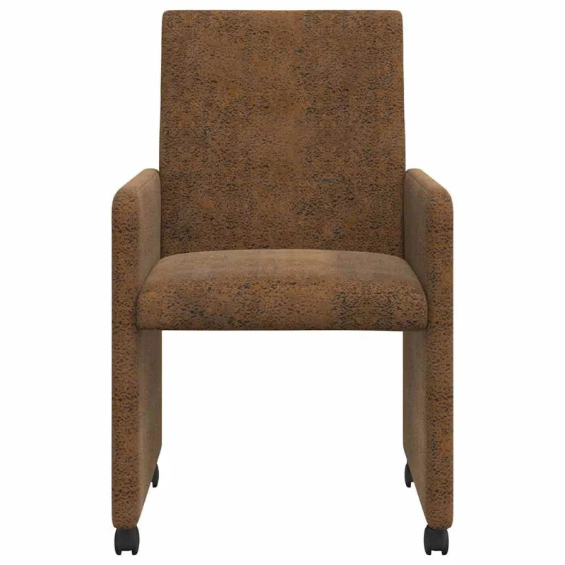 Valgomojo Kėdės su Ratukais 2 pcs Ruda 57 x 66 x 94 cm
