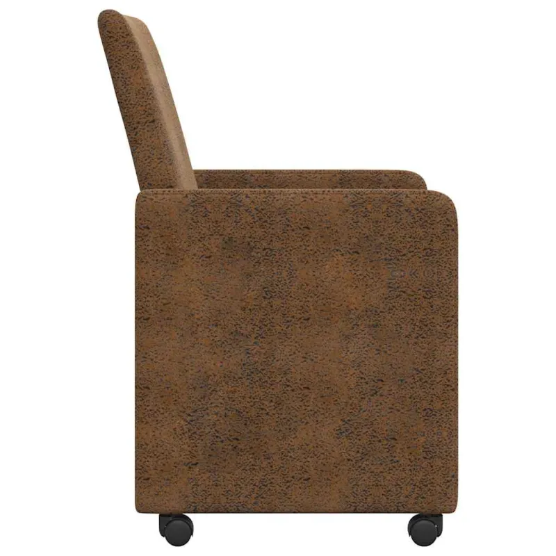 Valgomojo Kėdės su Ratukais 2 pcs Ruda 57 x 66 x 94 cm