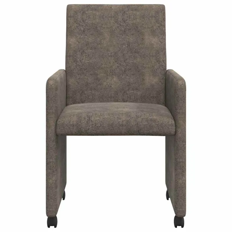 Valgomojo Kėdės su Ratukais 2 pcs Tamsiai pilka 57 x 66 x 94 cm
