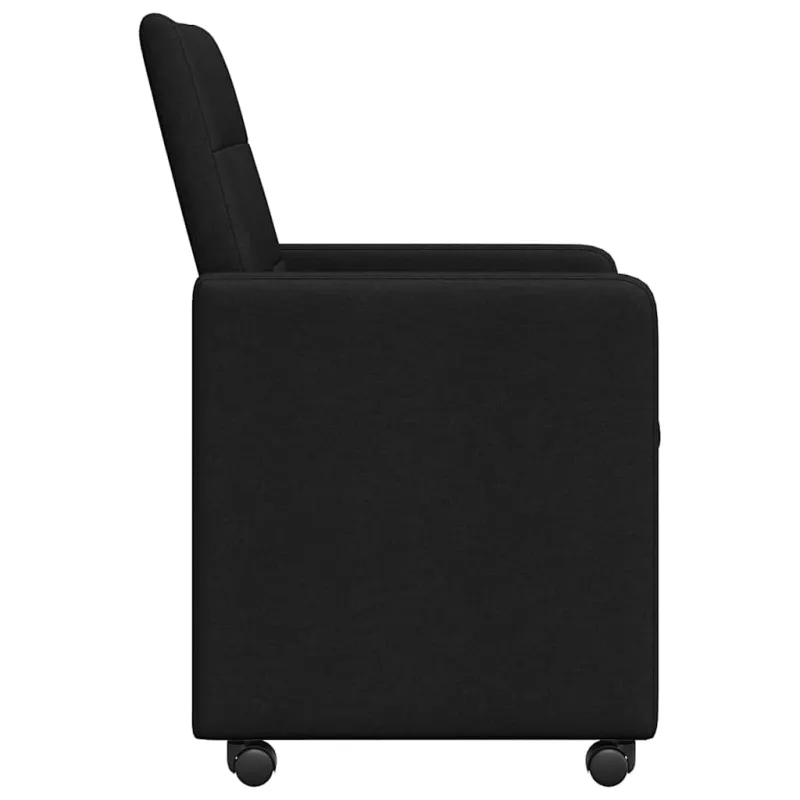 Valgomojo Kėdės su Ratukais 2 pcs Juoda 58 x 65 x 94 cm audinys