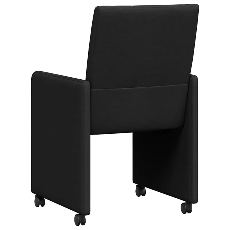 Valgomojo Kėdės su Ratukais 2 pcs Juoda 58 x 65 x 94 cm audinys