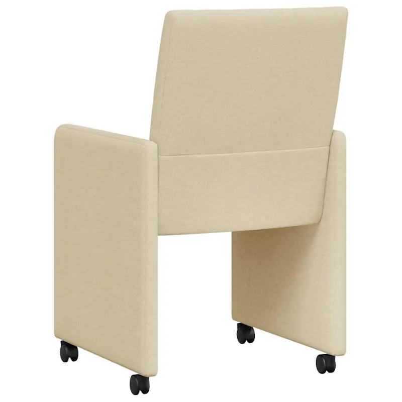 Valgomojo Kėdės su Ratukais 2 pcs Kreminė 58 x 65 x 94 cm