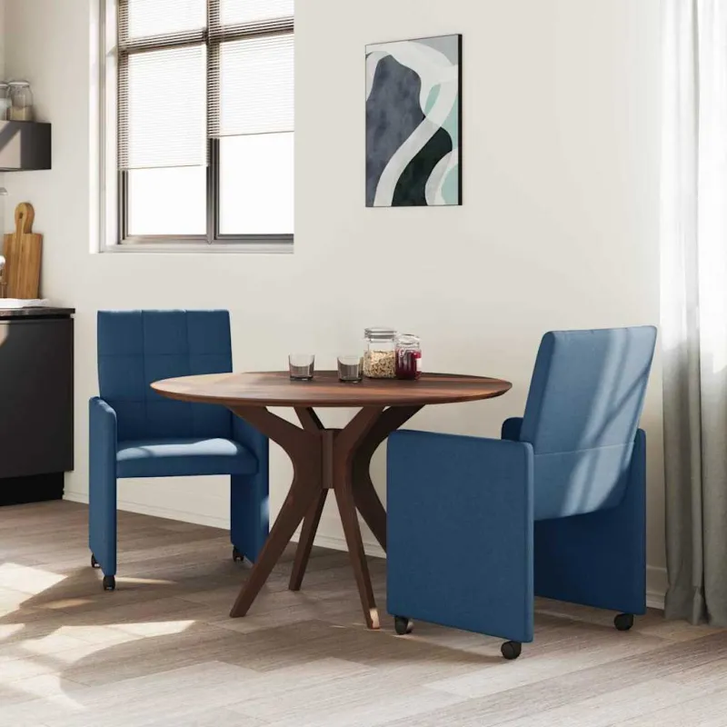 Valgomojo Kėdės su Ratukais 2 pcs Mėlyna 58 x 65 x 94 cm