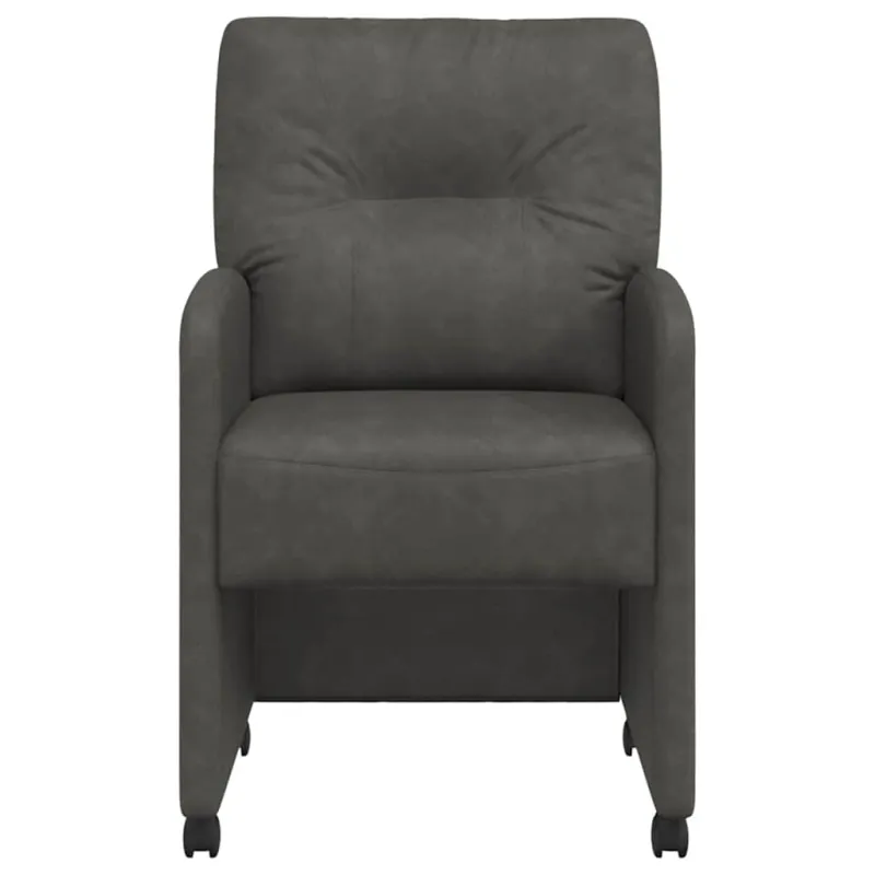 Valgomojo Kėdės su Ratukais 2 pcs Juoda 57 x 67 x 95 cm
