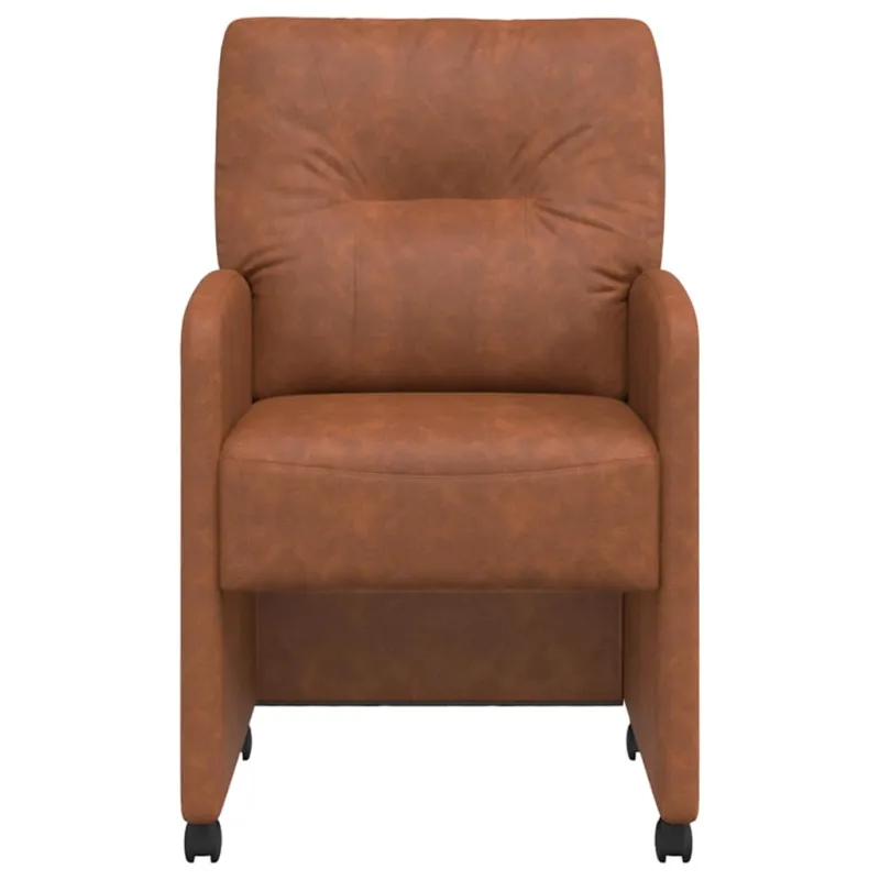 Valgomojo Kėdės su Ratukais 2 pcs Ruda 57 x 67 x 95 cm
