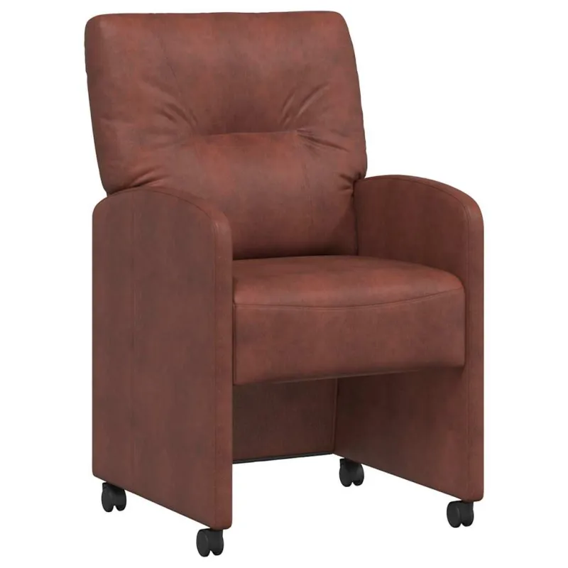 Valgomojo Kėdės su Ratukais 2 pcs Blizgiai ruda 57 x 67 x 95 cm