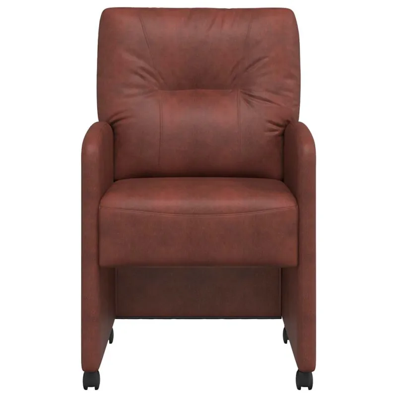 Valgomojo Kėdės su Ratukais 2 pcs Blizgiai ruda 57 x 67 x 95 cm