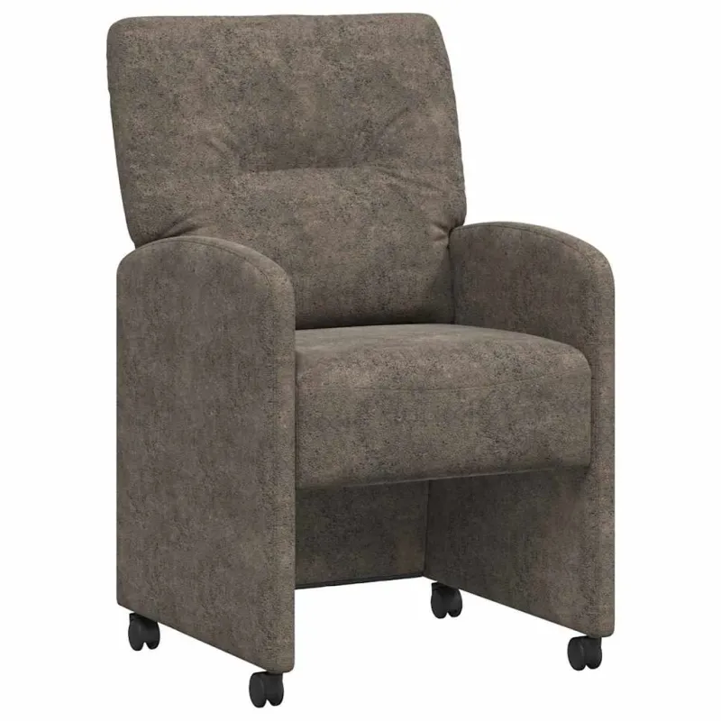 Valgomojo Kėdės su Ratukais 2 pcs Tamsiai pilka 57 x 67 x 95 cm