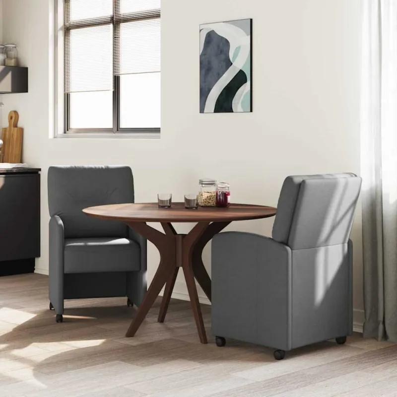Valgomojo Kėdės su Ratukais 2 pcs Tamsiai pilka 57 x 67 x 95 cm