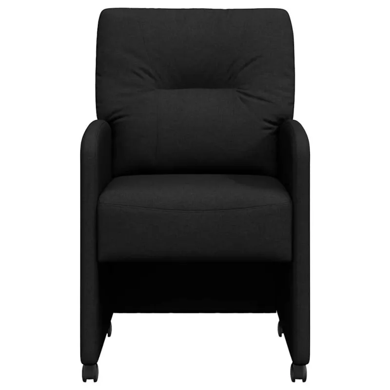 Valgomojo Kėdės su Ratukais 2 pcs Juoda 57 x 67 x 95 cm audinys