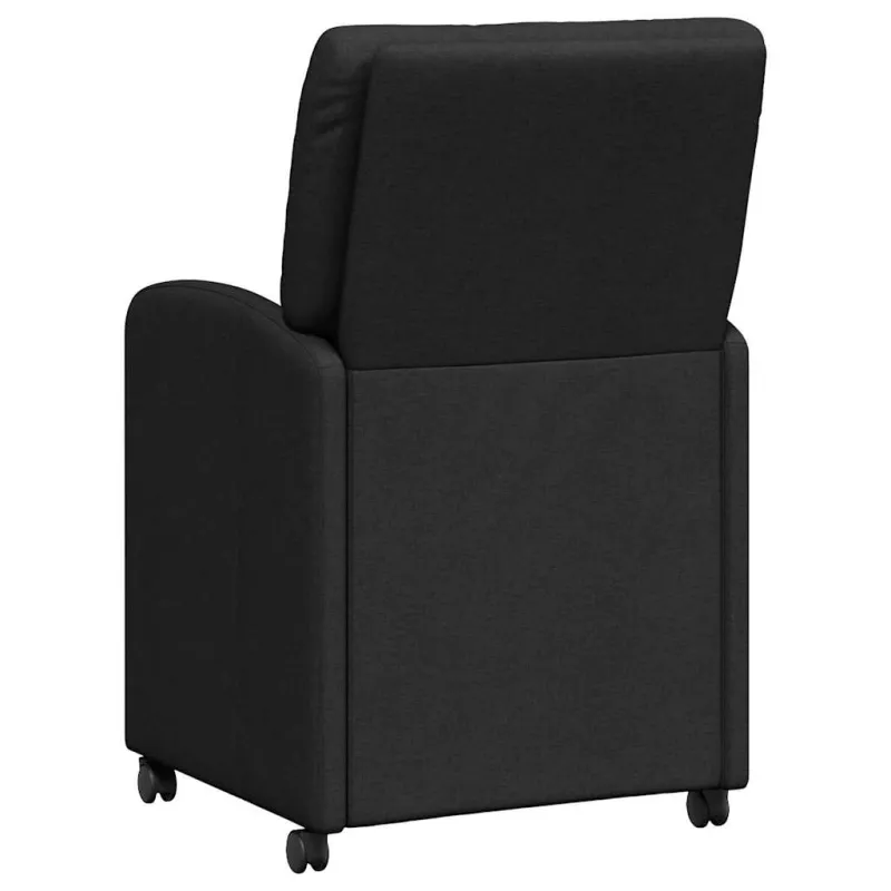 Valgomojo Kėdės su Ratukais 2 pcs Juoda 57 x 67 x 95 cm audinys
