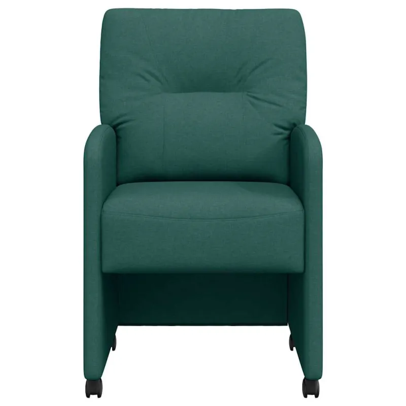 Valgomojo Kėdės su Ratukais 2 pcs Tamsiai žalia 57 x 67 x 95 cm