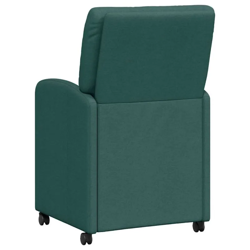 Valgomojo Kėdės su Ratukais 2 pcs Tamsiai žalia 57 x 67 x 95 cm