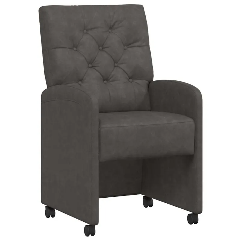 Valgomojo Kėdės su Ratukais 2 pcs Juoda 58 x 67 x 97 cm