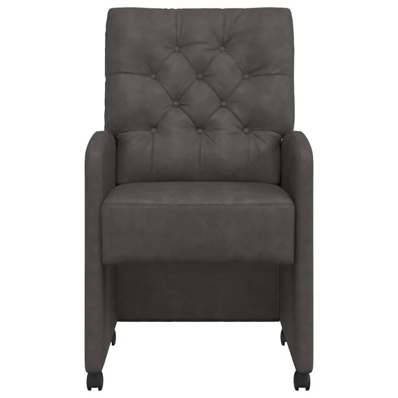 Valgomojo Kėdės su Ratukais 2 pcs Juoda 58 x 67 x 97 cm